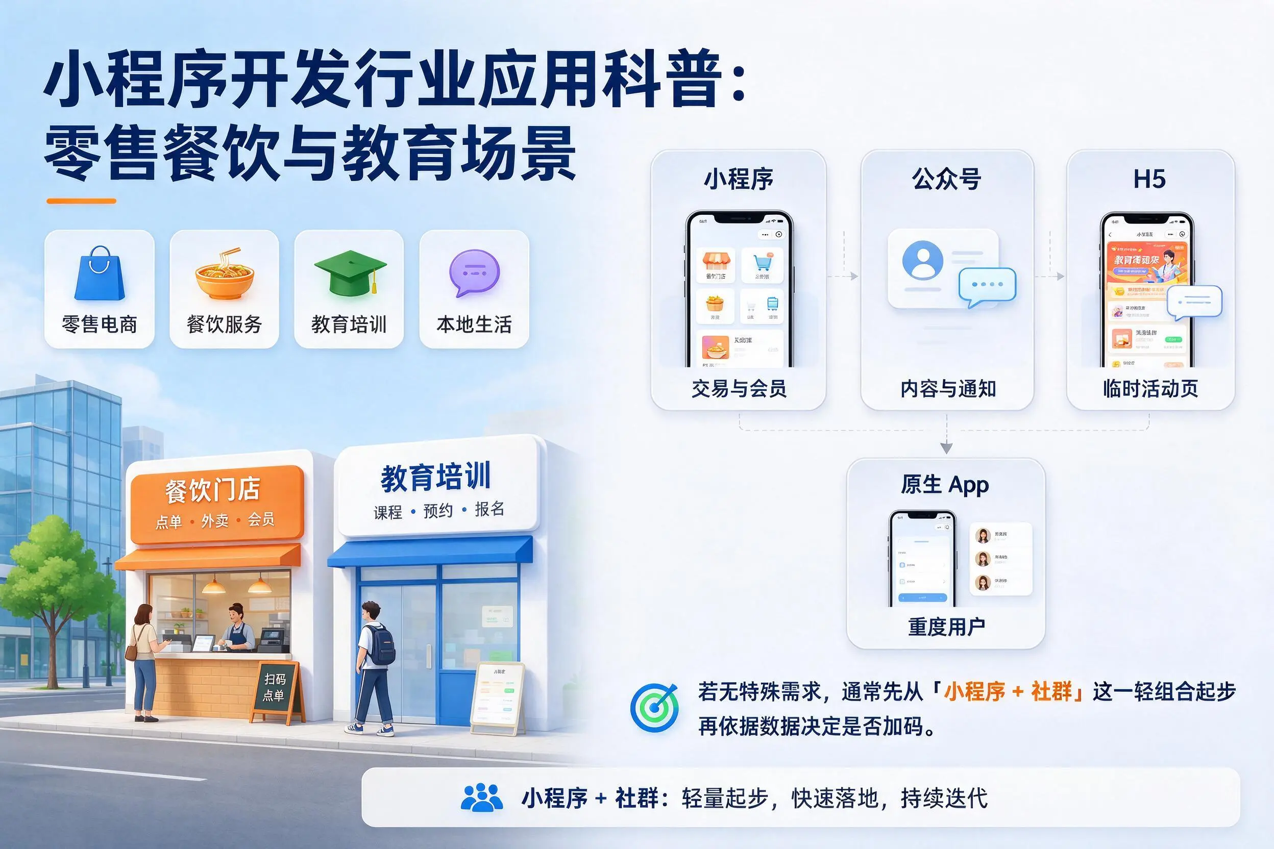 张家口小程序开发行业应用科普：零售餐饮与教育场景
