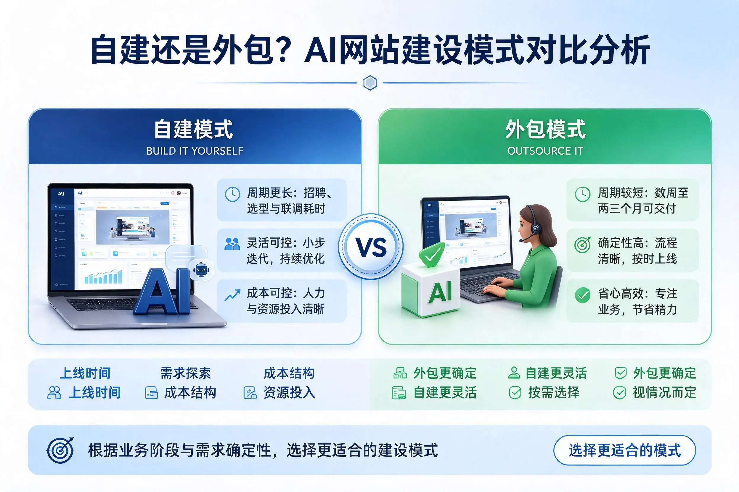自建还是外包？张家口AI网站建设模式对比分析